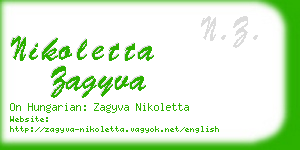 nikoletta zagyva business card